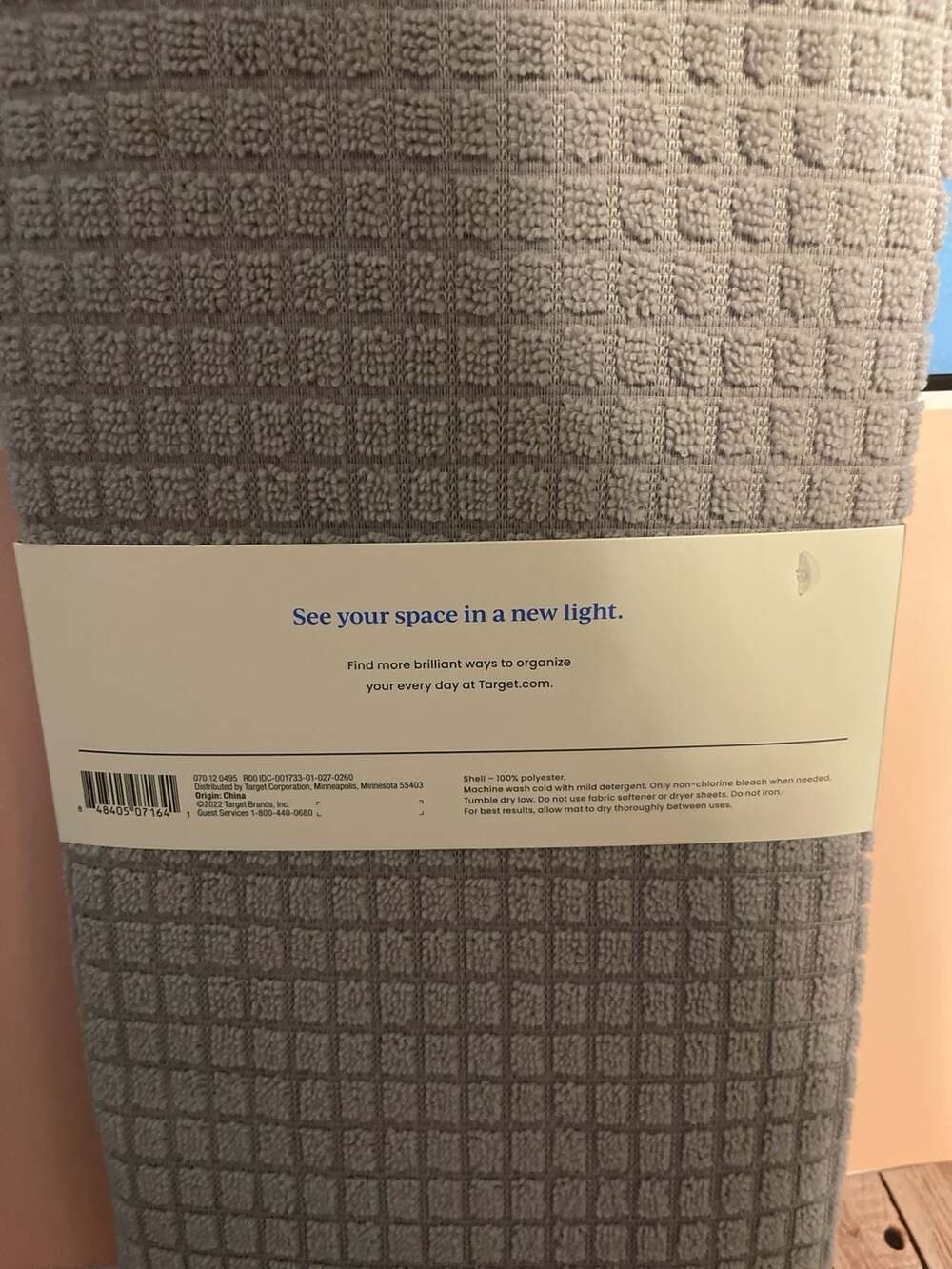 Brightroom Textured Microfiber Drying Mat, Grey, 18 in x 24 in - Picture 4 of 4